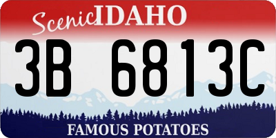 ID license plate 3B6813C