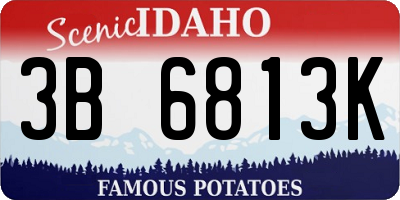 ID license plate 3B6813K