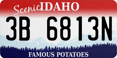 ID license plate 3B6813N