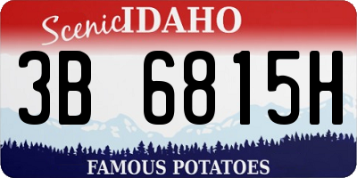 ID license plate 3B6815H