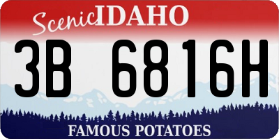ID license plate 3B6816H
