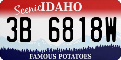 ID license plate 3B6818W