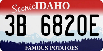 ID license plate 3B6820E