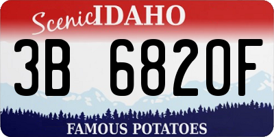 ID license plate 3B6820F