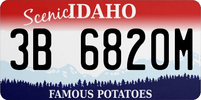 ID license plate 3B6820M