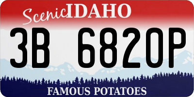 ID license plate 3B6820P