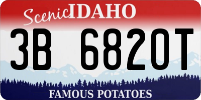 ID license plate 3B6820T