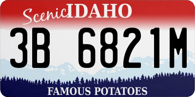 ID license plate 3B6821M