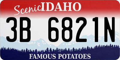 ID license plate 3B6821N