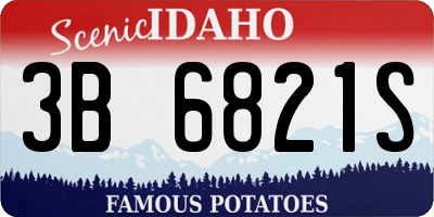 ID license plate 3B6821S