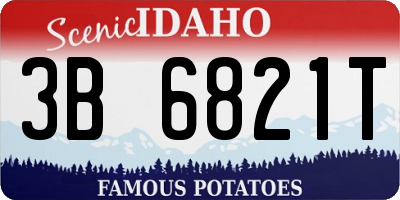 ID license plate 3B6821T