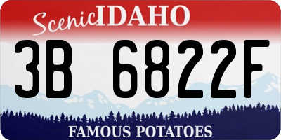 ID license plate 3B6822F