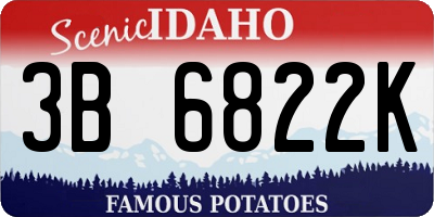 ID license plate 3B6822K