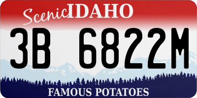 ID license plate 3B6822M
