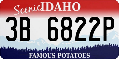 ID license plate 3B6822P