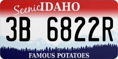ID license plate 3B6822R