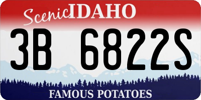 ID license plate 3B6822S