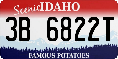 ID license plate 3B6822T