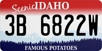 ID license plate 3B6822W