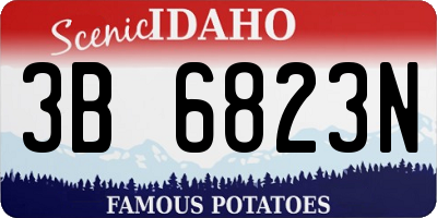 ID license plate 3B6823N