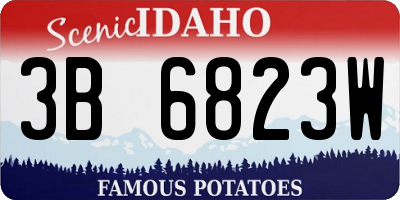 ID license plate 3B6823W