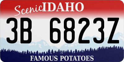 ID license plate 3B6823Z