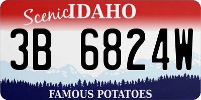 ID license plate 3B6824W