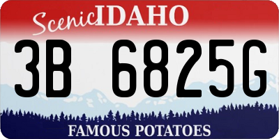 ID license plate 3B6825G