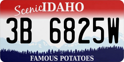 ID license plate 3B6825W