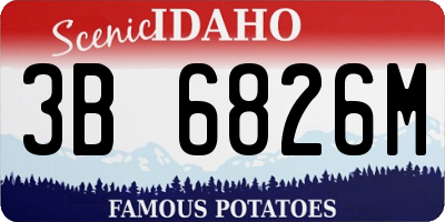 ID license plate 3B6826M