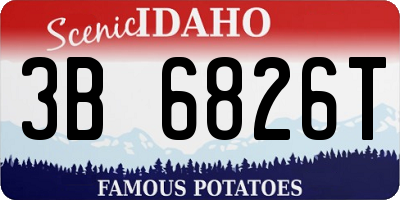 ID license plate 3B6826T