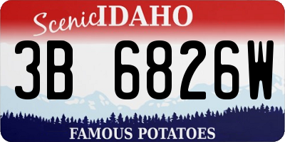 ID license plate 3B6826W
