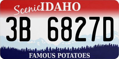 ID license plate 3B6827D