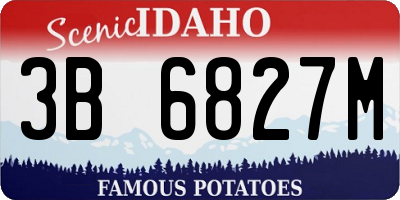ID license plate 3B6827M