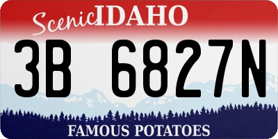 ID license plate 3B6827N