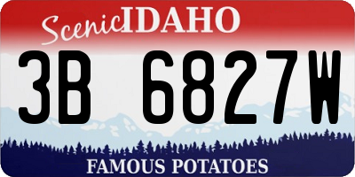 ID license plate 3B6827W