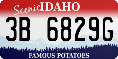 ID license plate 3B6829G