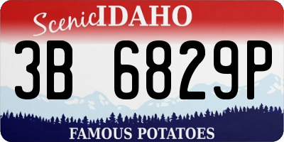 ID license plate 3B6829P