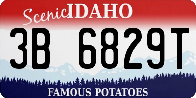 ID license plate 3B6829T