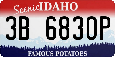 ID license plate 3B6830P