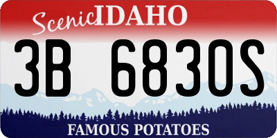 ID license plate 3B6830S