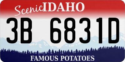 ID license plate 3B6831D