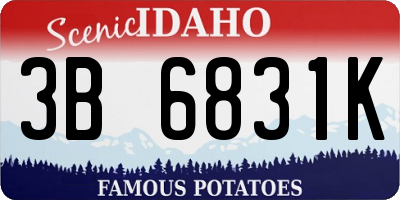 ID license plate 3B6831K