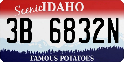 ID license plate 3B6832N