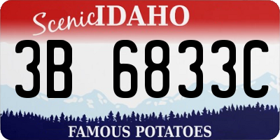 ID license plate 3B6833C