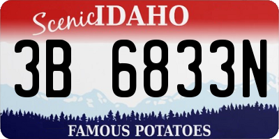 ID license plate 3B6833N