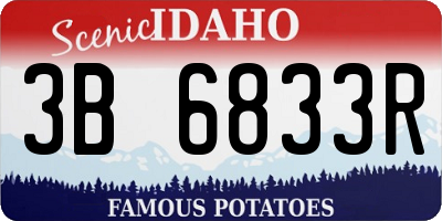 ID license plate 3B6833R