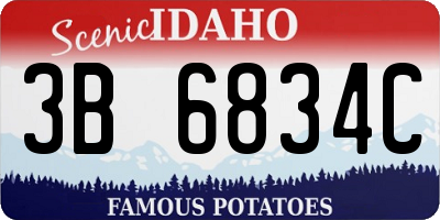 ID license plate 3B6834C
