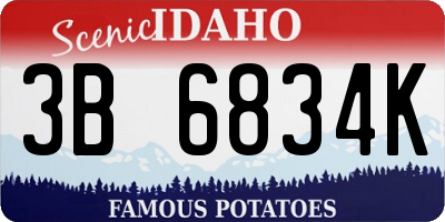 ID license plate 3B6834K