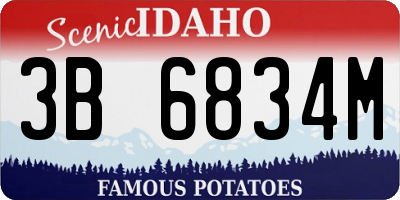 ID license plate 3B6834M